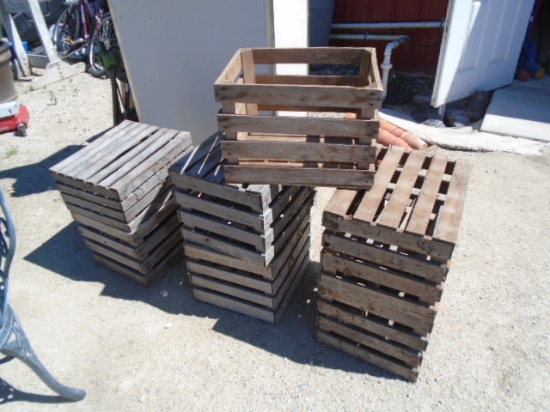 Group of 10 Wooden Crates