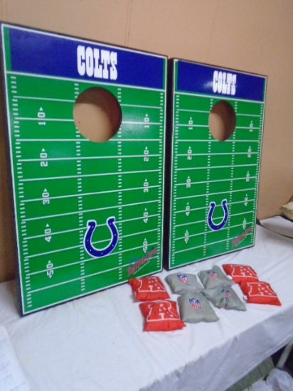 Set of Indianapolis Colts Cornhole Boards w/Bean Bags