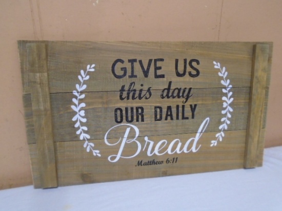 "Give Us This Day Our Daily  Bread" Wooden Wall Art