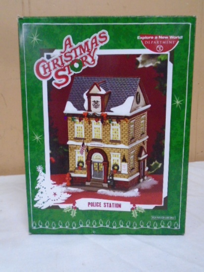 Department 56 "A Christmas Story" Lighted Porcelain Police Station