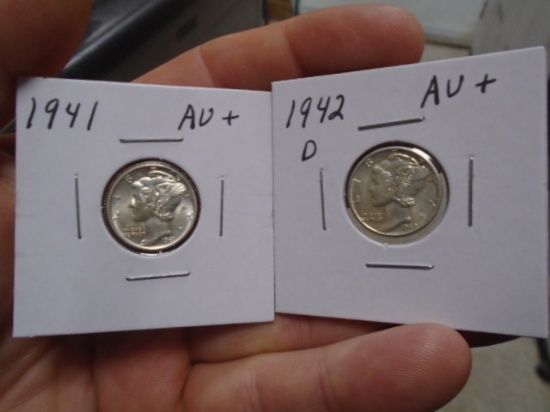1941 and 1942 D-Mint Mercury Dimes