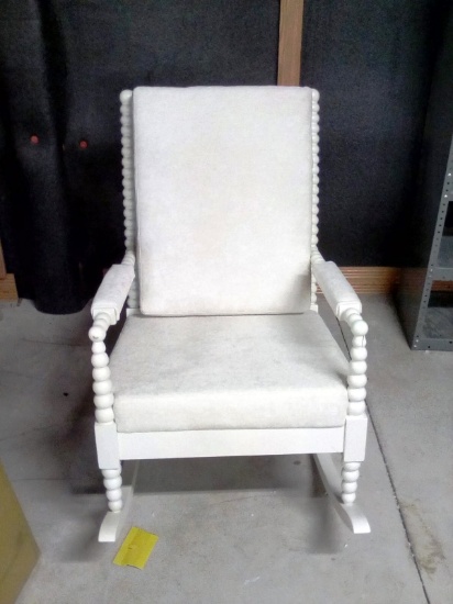 Spool Design Wooden Rocking Chair
