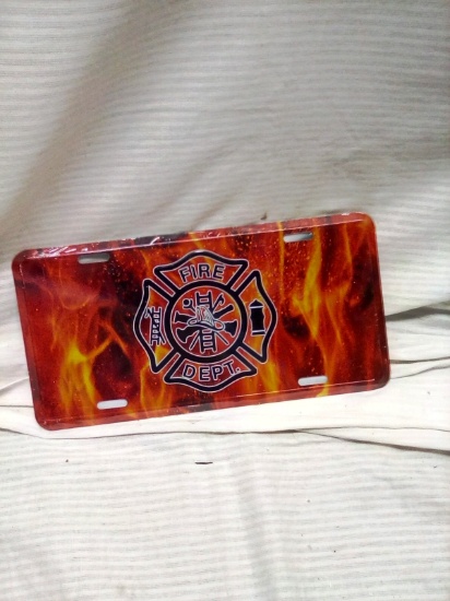 Metal "Fire Dept." License Plate