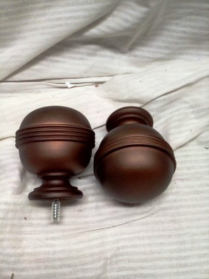 Cocoa Finial pair for 1-1/2" curtain rod