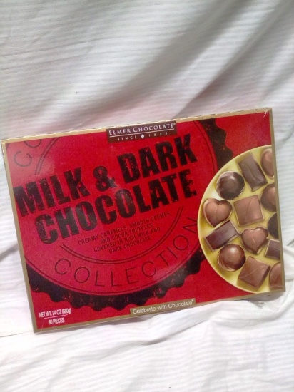 Elmer Milk and Dark Chocolate Assortments 60 Pieces per 24 Oz Box