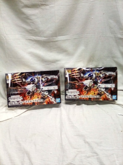 Pair of Iron Blooded Orphans Mobile Suite Gundam Plastic Model Kits