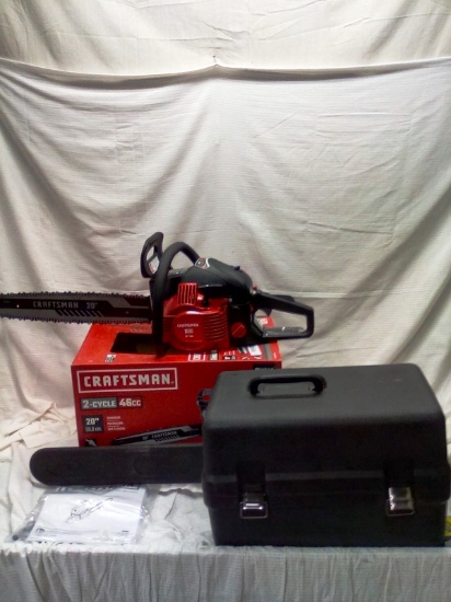 Craftsman 2 Cycle 46 CC Chainsaw with 20" bar and chain in carrying case