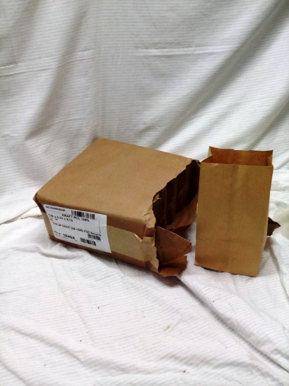 Package of 500 Kraft Paper Bags each 5.0"x3.33"x9.75"