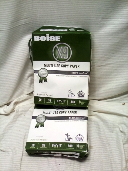 Qty. 2 Boise, X-9, Multi-use Copy Paper, 500 Sheets Per Pack