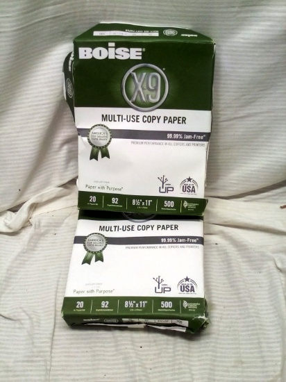 Qty. 2 Boise, X-9, Multi-use Copy Paper, 500 Sheets Per Pack