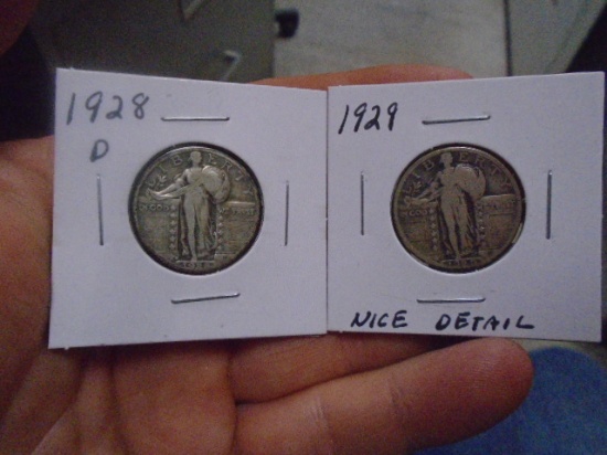 1928 D-Mint and 1929 Standing Liberty Quarters
