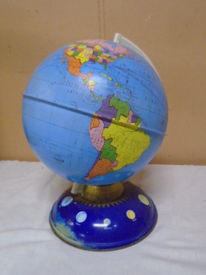 Vintage "The Blue Planet" Metal Globe
