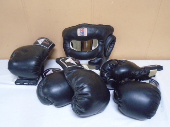 Pro Force Head Gear & 3 Pair of Century Boxing Gloves