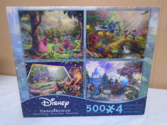Thomas Kinkade Disney (4) 500 Pc. Jigsaw Puzzle Set