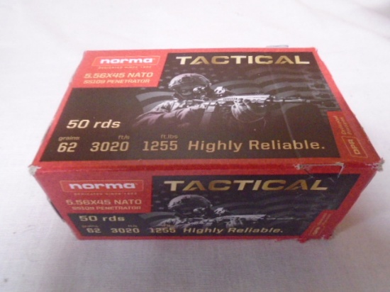 50 Round Box of Norma Tactical 5.56x45 Nato Penetrator