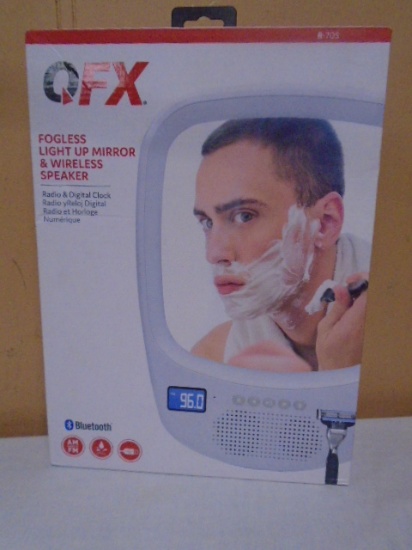 QFX Fogless Light Up Mirror and Wireless Speaker