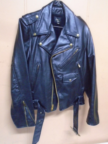 Men's Black Leather Motorcycle Jacket