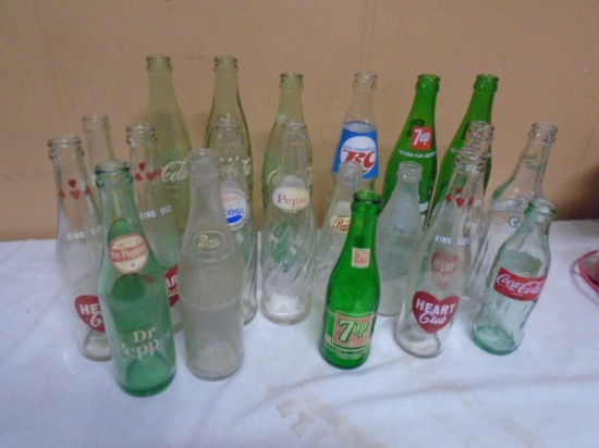 Large Group of Vintage Glass Pop Bottles