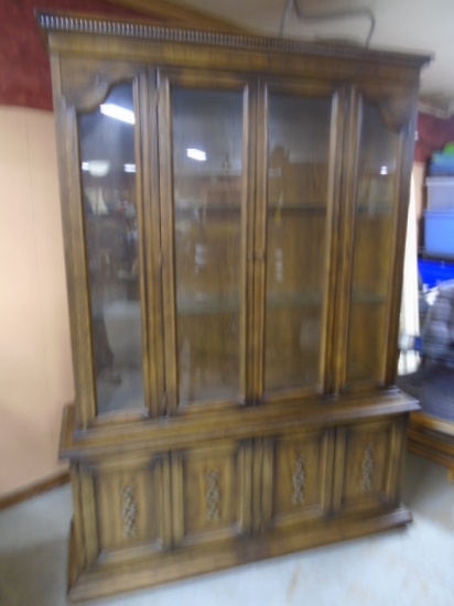 2 Pc. Lighted Glass Front China Cabinet