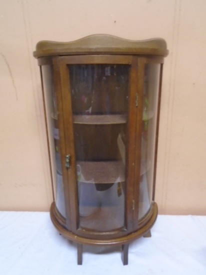 Small Curved Glass Front Curio