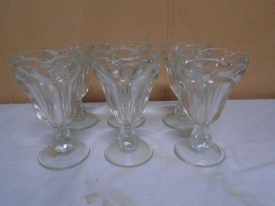 Set of 6 Vintage Hevay Glass Sundae Dishes