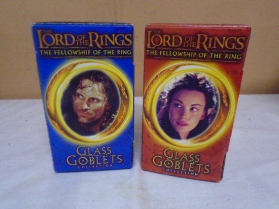 2 Lord of the Rings Glass Goblets