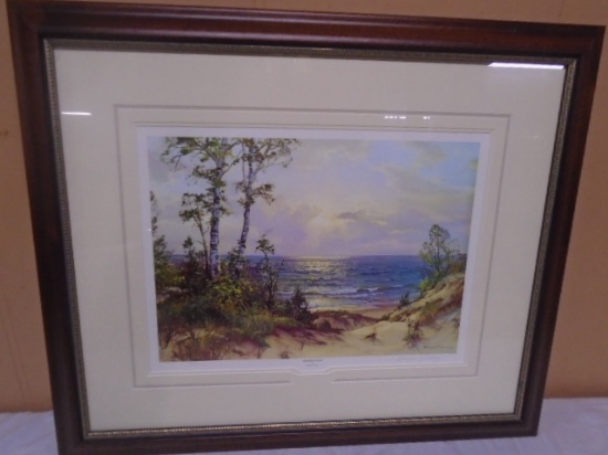 Beautiful Framed & Matted "Duneland Sunset" Signed Print by Charles Vickery