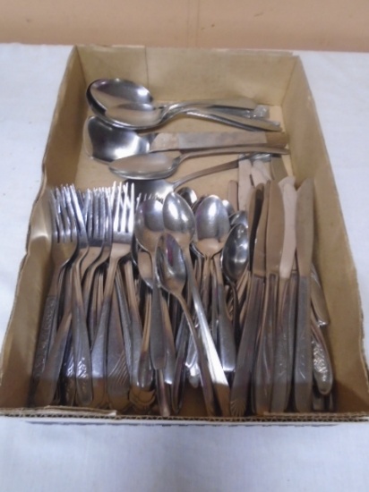 Large Group of Stainless Flatware