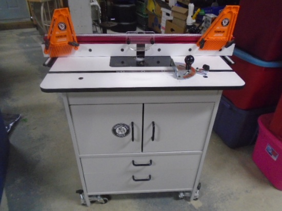 Jessem Tools Co Bench Dog Tools Router Cabinet w/ Porter Cable Router