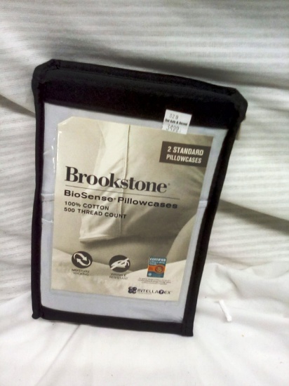 Brookstone Biosense Standard Size 500 Thread Count Pillow Cases