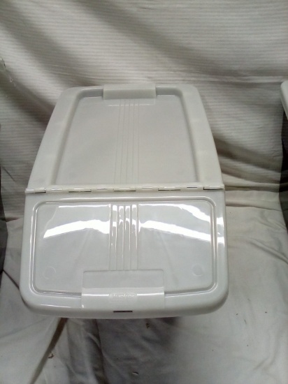 Stackable Bin with Hinged Lid 24 Quart Size