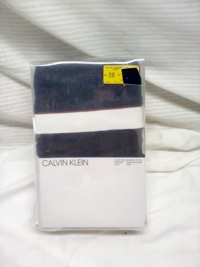 Pair of Calvin Klein Standard Pillow Shams Navy Blue