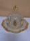 US Glass Loops & Drapes Gilded Covered Butter Dish