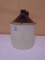 2 Gallon Brown Over White Crock Jug