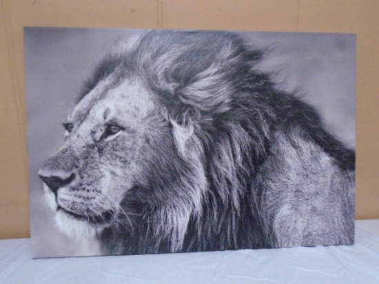 Large Canvas Lion Wall Art Piece
