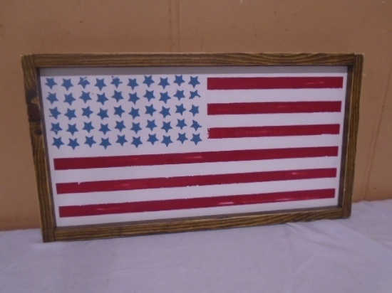 Brush and Timer Co. Wooden Flag Wall Art Piece