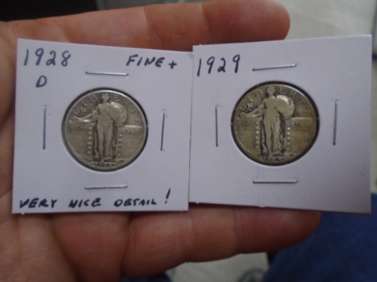 1928 D-Mint and 1929 Standing Liberty Quarters