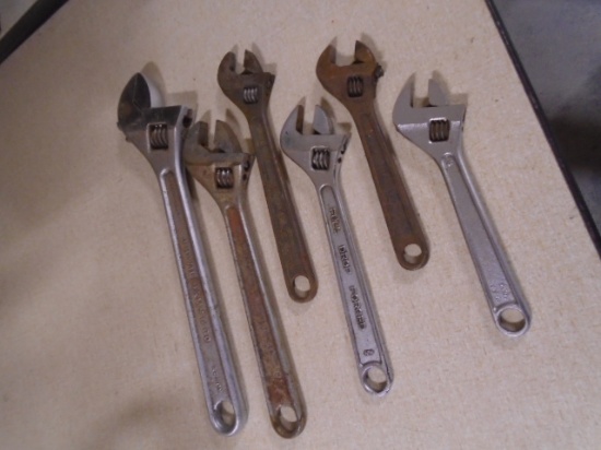 6pc Group of Adjustable Wrenches