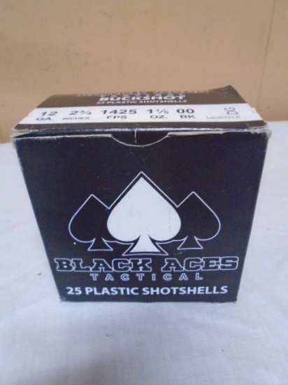 25 Round Box of Black Aces Tactical 12ga Shotguns Shells
