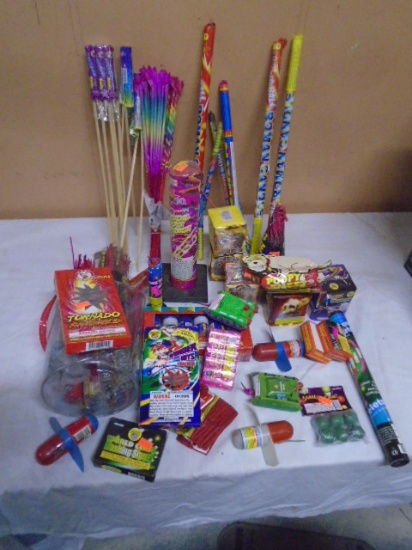 Large  Group of Brand New Assorted Fireworks