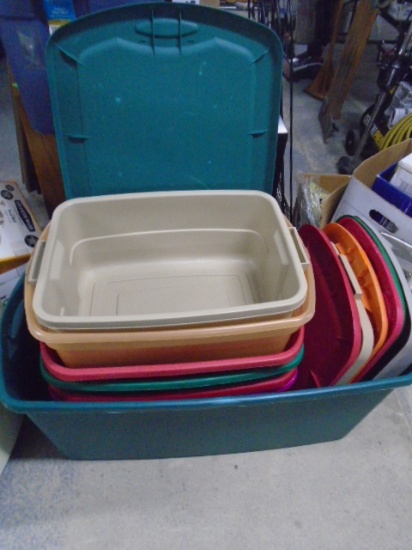Group of 7 Assorted Storage Totes w/ Lids