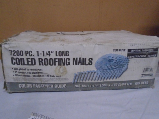 Full Box of 7200/ 1/4" Cloiled Roofing Nails