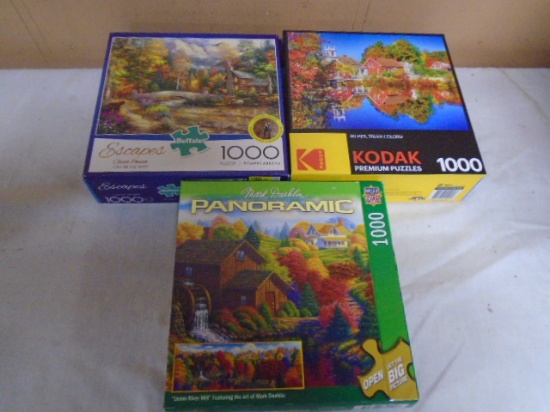 Group of (3) 1000pc Jigsaw Puzzles