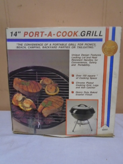 14" Port-A-Cook Charcoal Tailgating Grill
