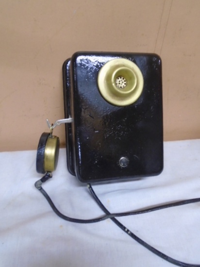 Antique Metal S.H. Couch Wall Telephone