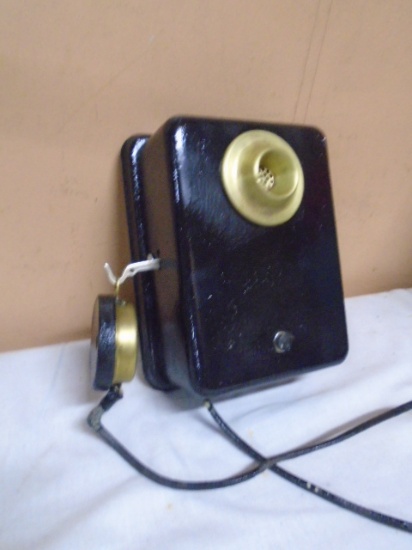Antique Metal S.H. Couch Wall Telephone