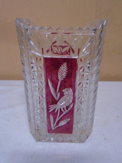 Bohemian Cut Lead Crystal Vase