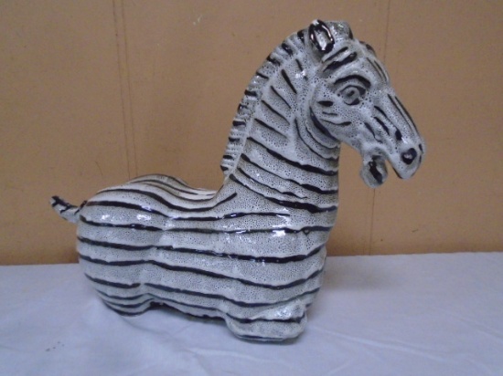 Large Pottery Laying Zebra