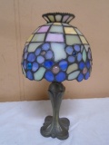 Leaded Glass Shade Candle Lamp