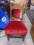 Beautiful Antique Ornate Back Upholstered Chair